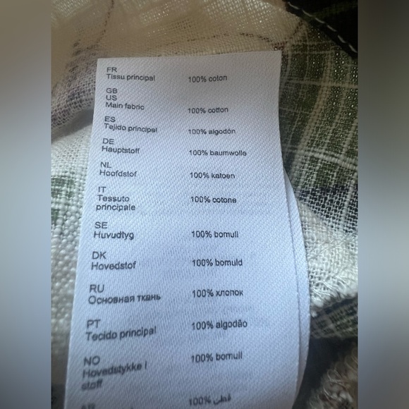 MAJE Loflower cropped organic cotton puff sleeve button down peplum top size 2/M - Picture 15 of 16